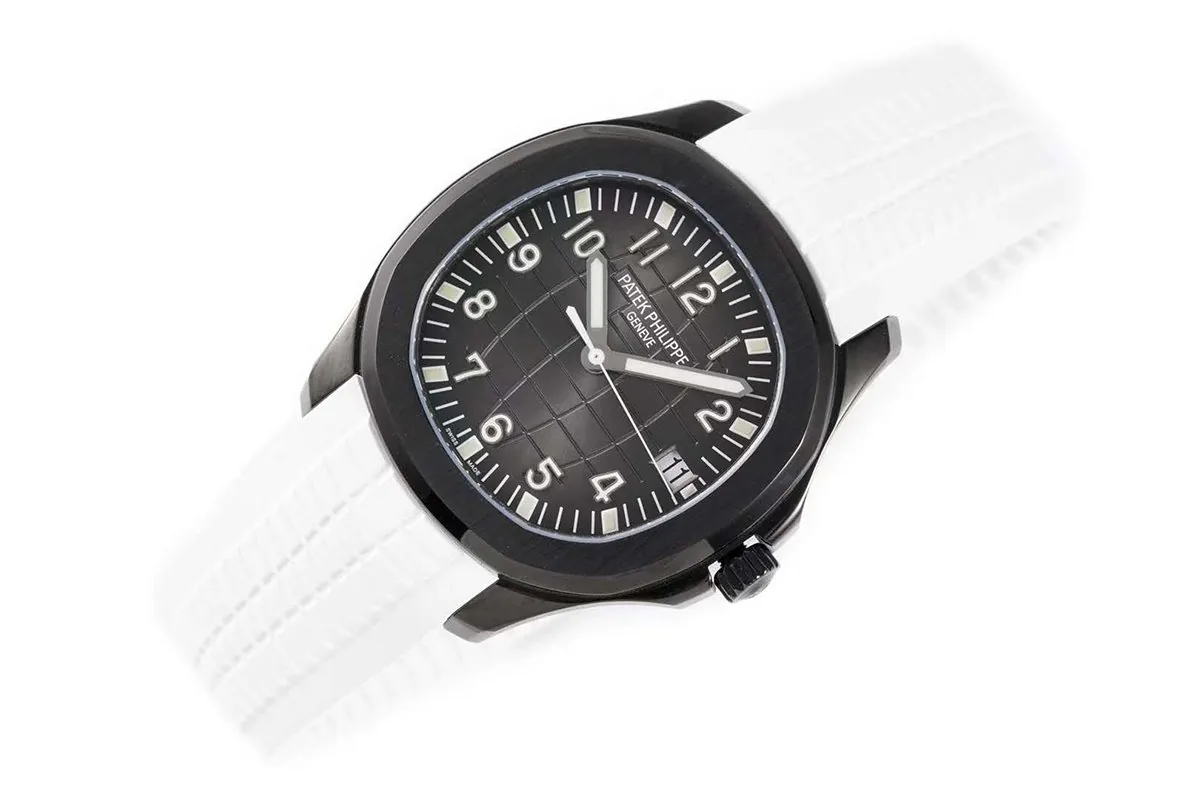 Aquanaut 5167A ‘Black Venom Limited Edition’ schwarzes Zifferblatt am weißen Kautschukarmband – Bild 5