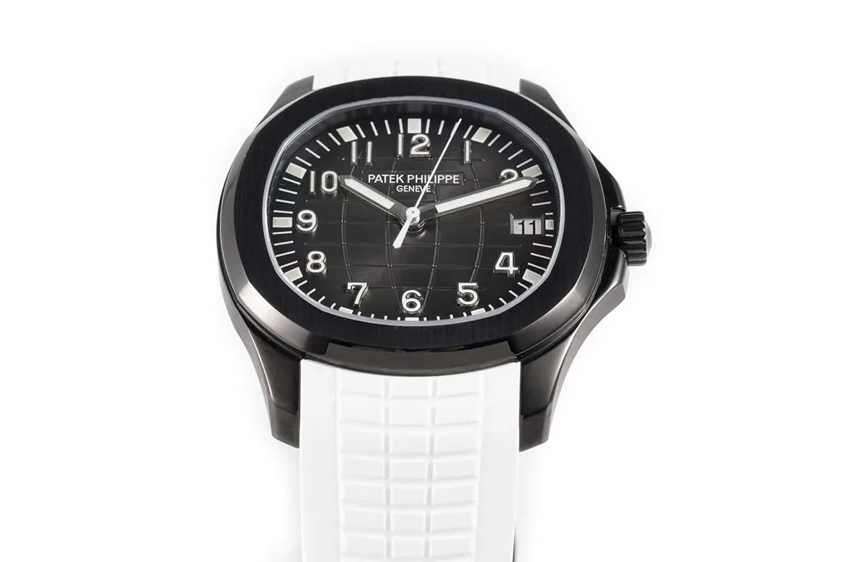 Aquanaut 5167A ‘Black Venom Limited Edition’ schwarzes Zifferblatt am weißen Kautschukarmband – Bild 6