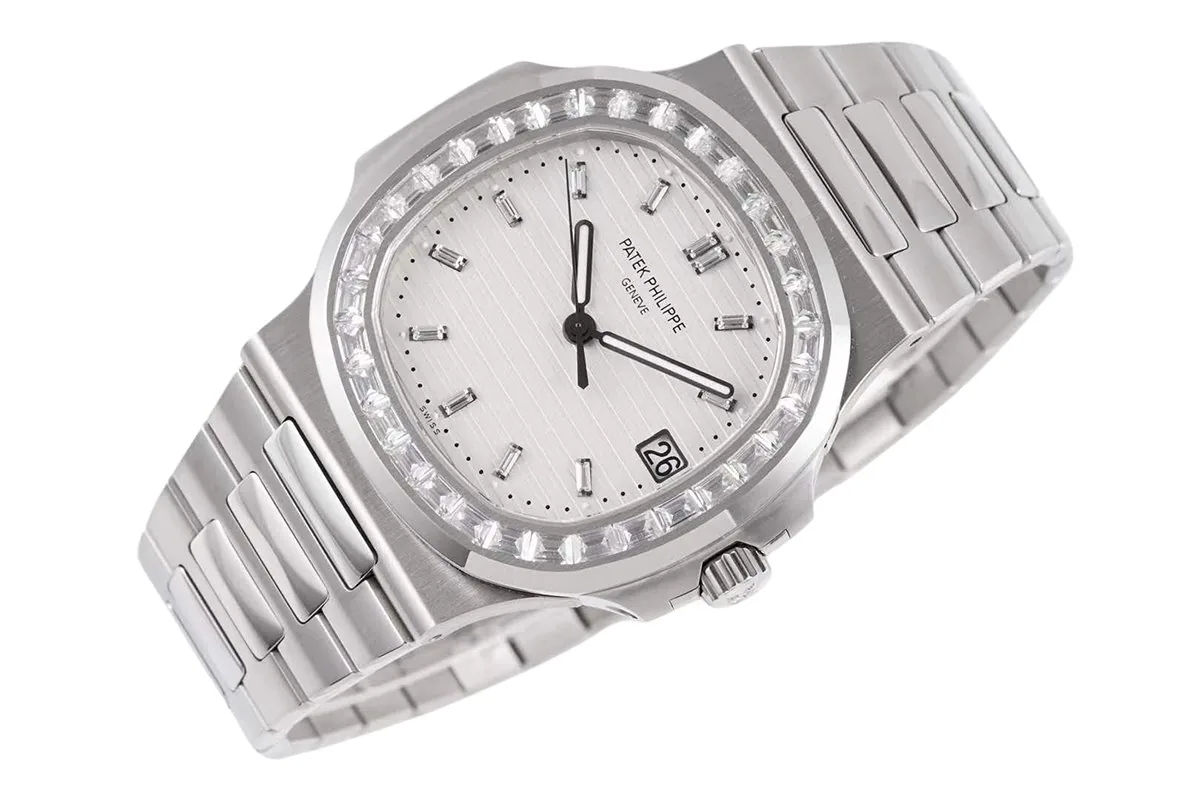 Nautilus Jumbo 5711/1A-011 cadran blanc lunette diamants – Image 4