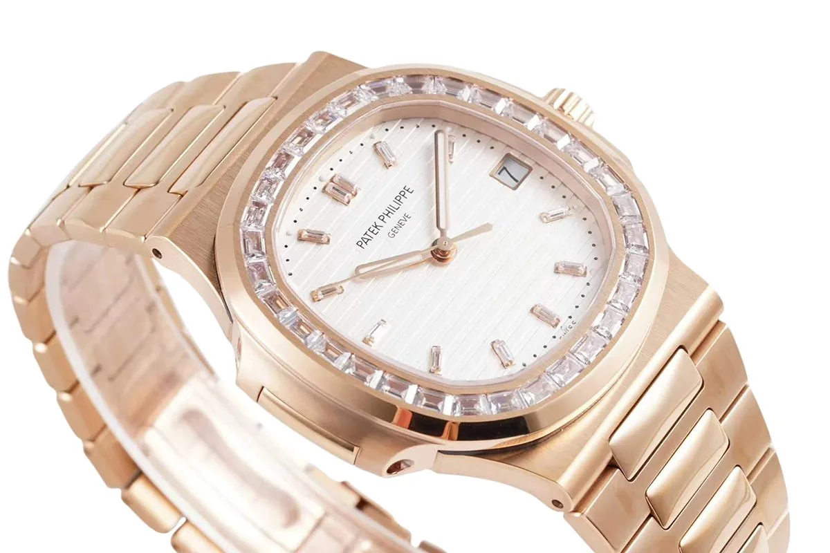 Nautilus Jumbo 5711/1R weißes Zifferblatt mit Diamantlünette – Bild 4