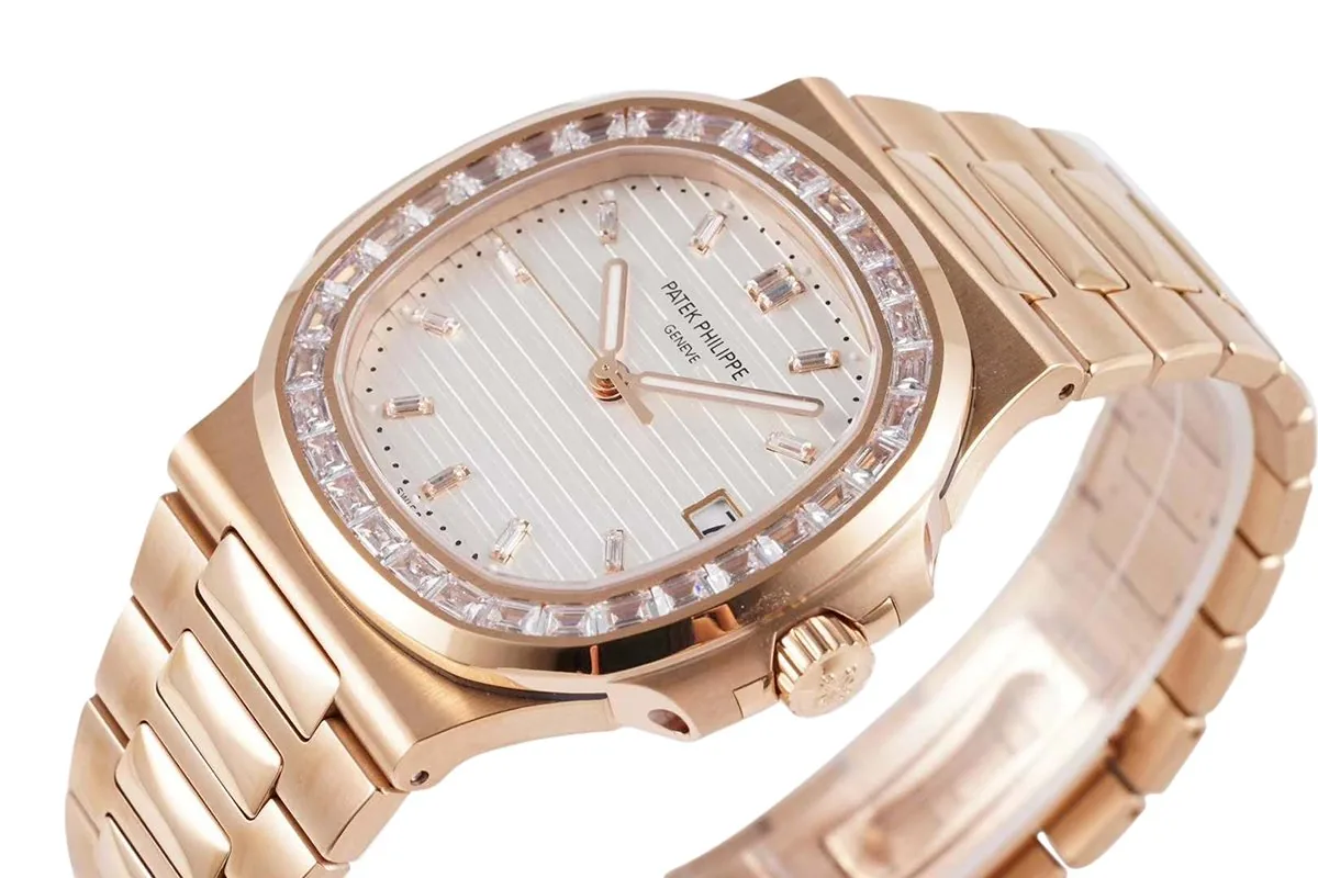 Nautilus Jumbo 5711/1R weißes Zifferblatt mit Diamantlünette – Bild 5
