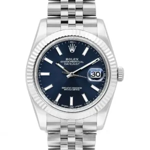 Datejust 36mm 126334 VSF Blue Dial Stick Markers in White Gold