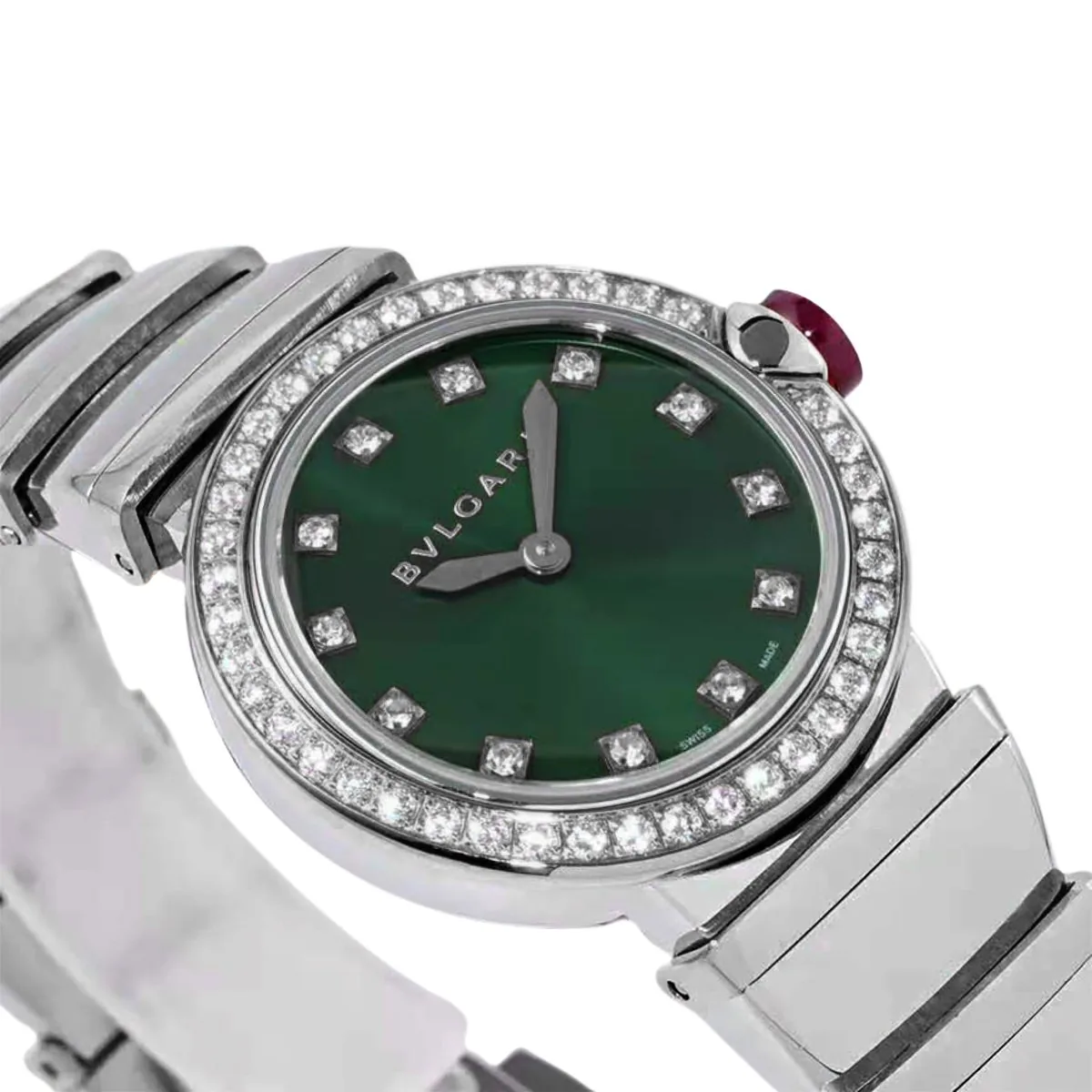 Lvcea Emerald Green Dial in Steel with Diamond Bezel - Image 2