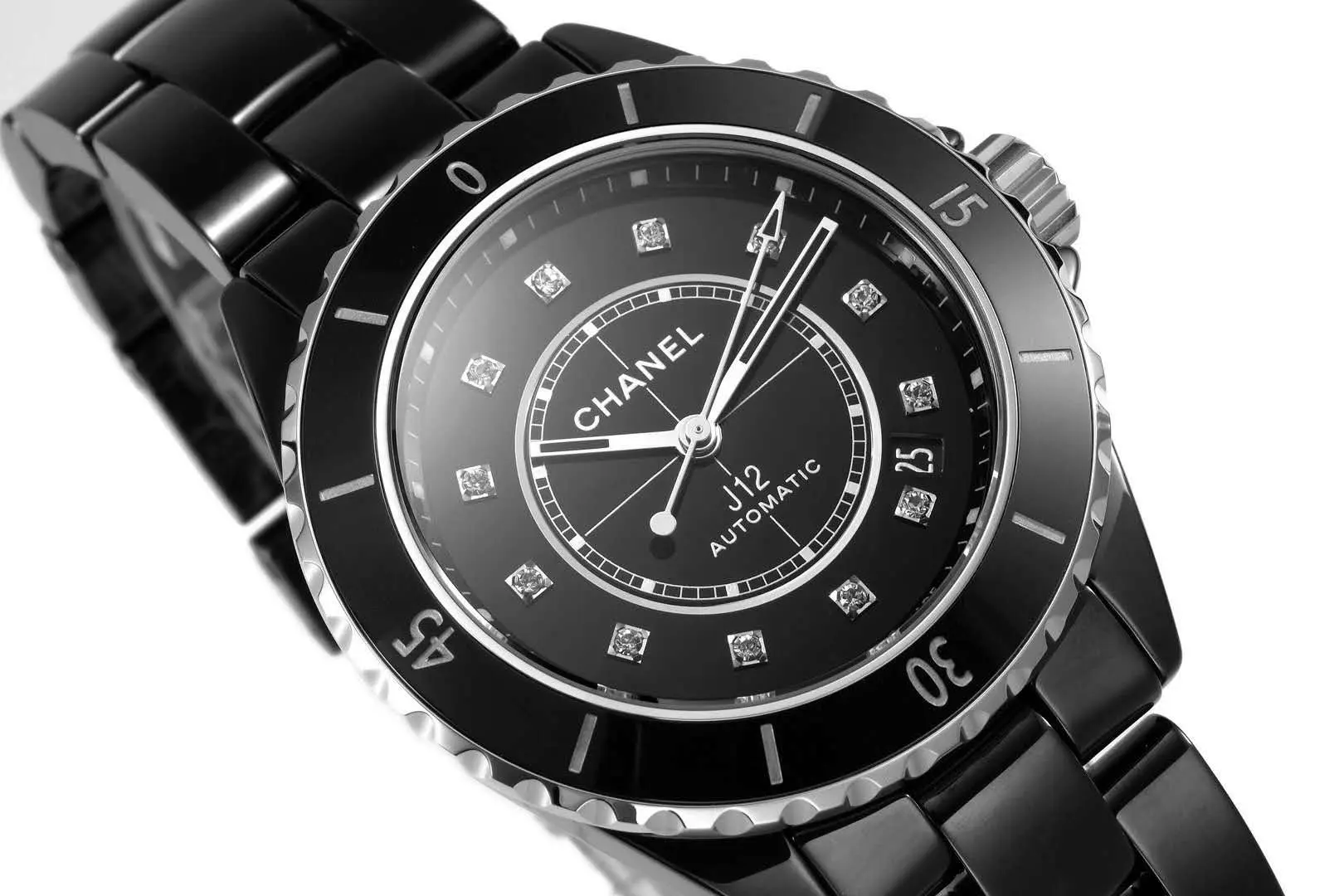 J12 Black Ceramic and Steel with Diamond Markers Ref: H5697 - Image 7