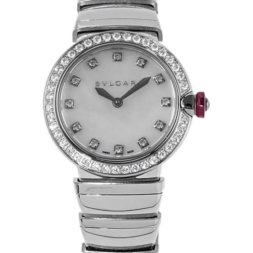 Lvcea MOP Dial in Steel with Diamond Bezel