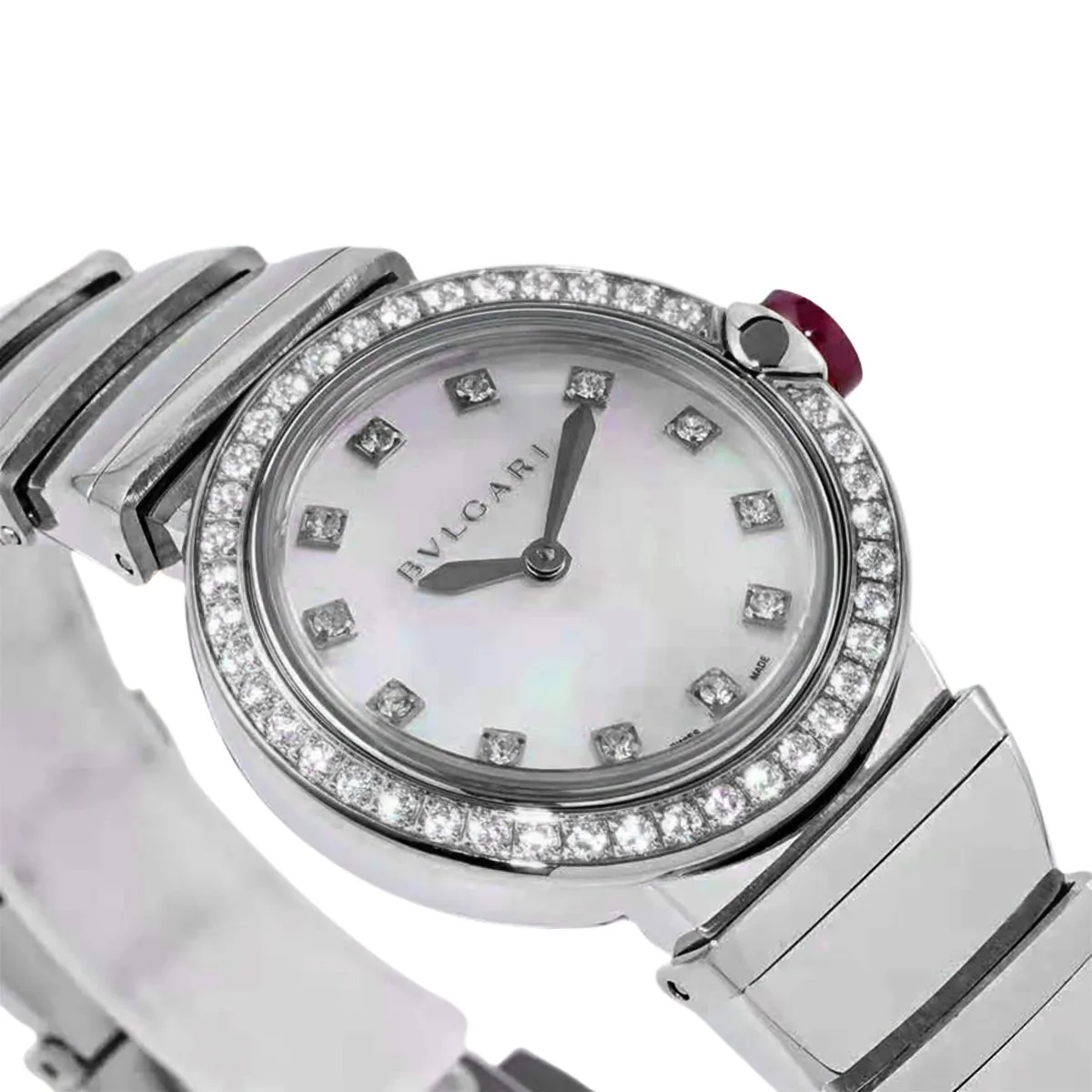 Lvcea MOP-Zifferblatt in Stahl mit Diamantlünette – Bild 2