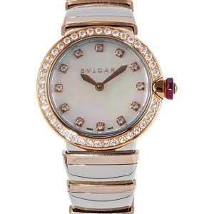 Lvcea MOP Dial in Rose Gold/Steel with Diamond Bezel