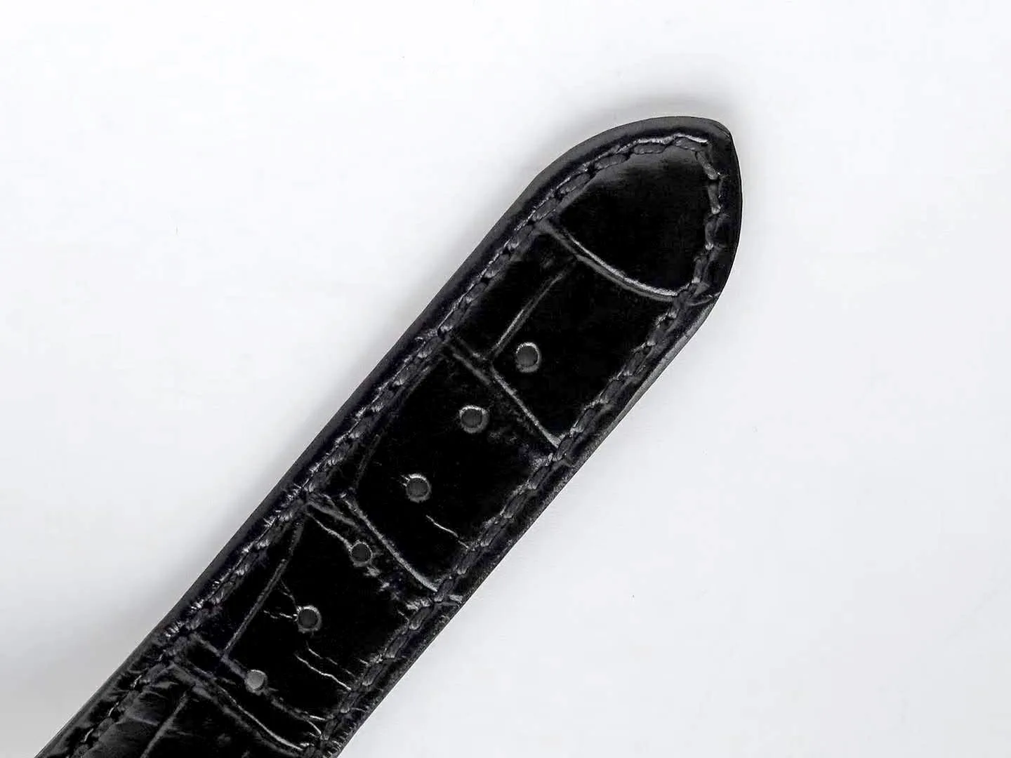 Nautilus Jumbo 5711 weißes Zifferblatt in Stahl mit schwarzem Lederarmband – Bild 7