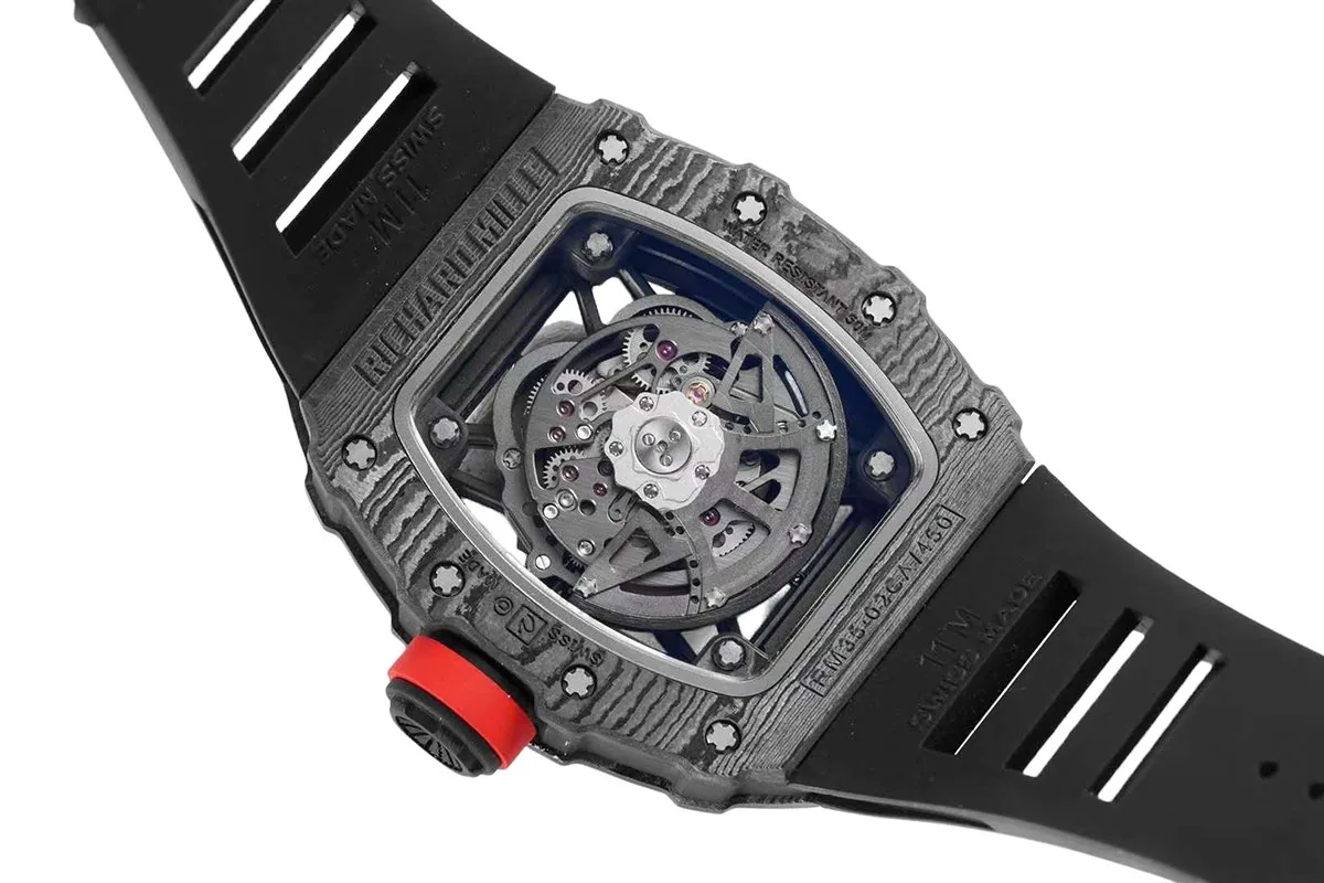 RM 035-02 Rafael Nadal carbone NTPT sur bracelet en caoutchouc noir – Image 8