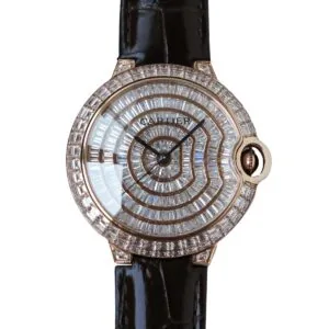 Ballon Bleu de Cartier 42mm quadrante pavé di diamanti in oro rosa