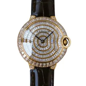 Ballon Bleu de Cartier 42mm quadrante pavé di diamanti in oro giallo