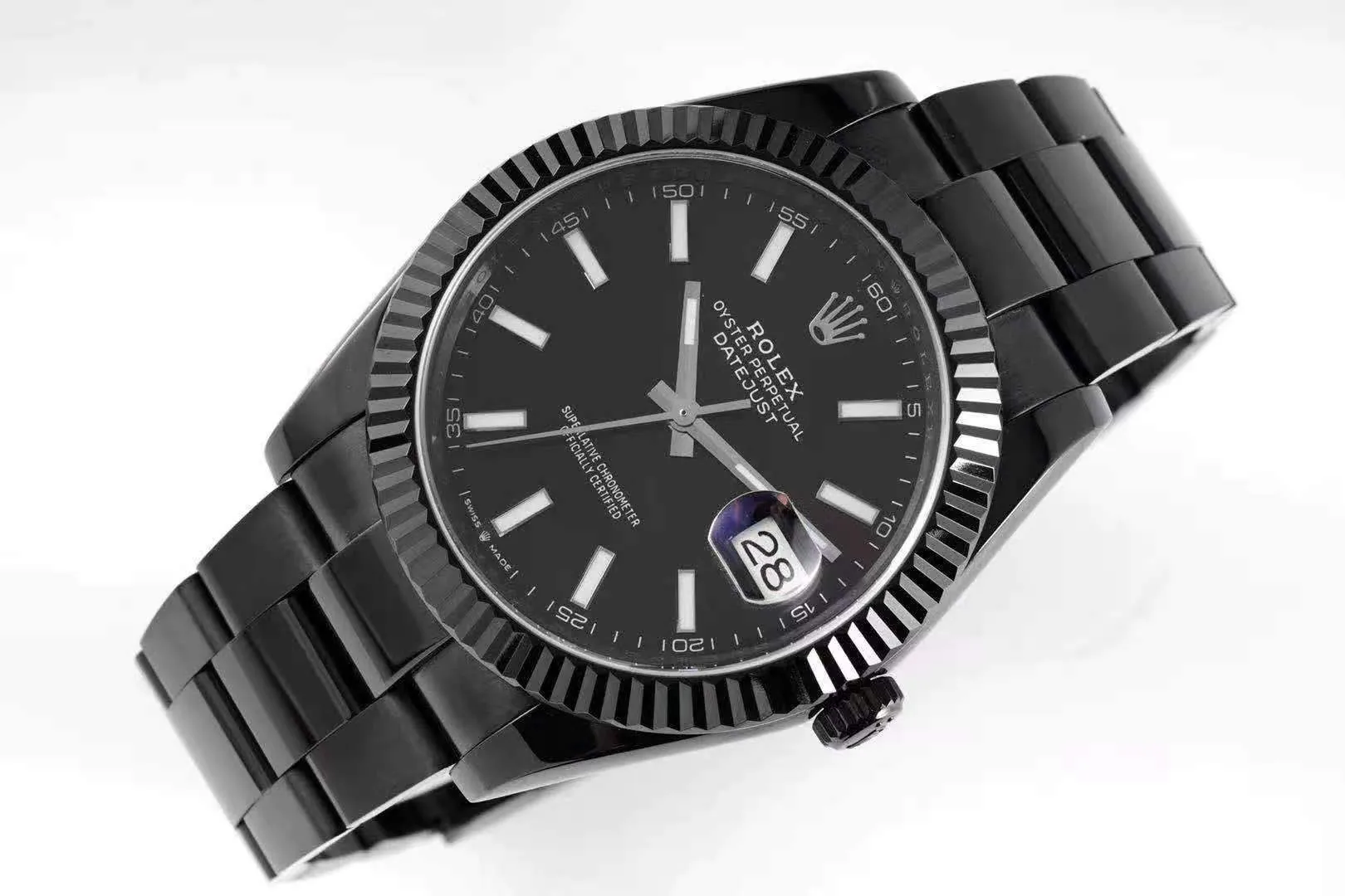 Datejust 41 quadrante nero con indici a bastone in PVD nero - immagine 2