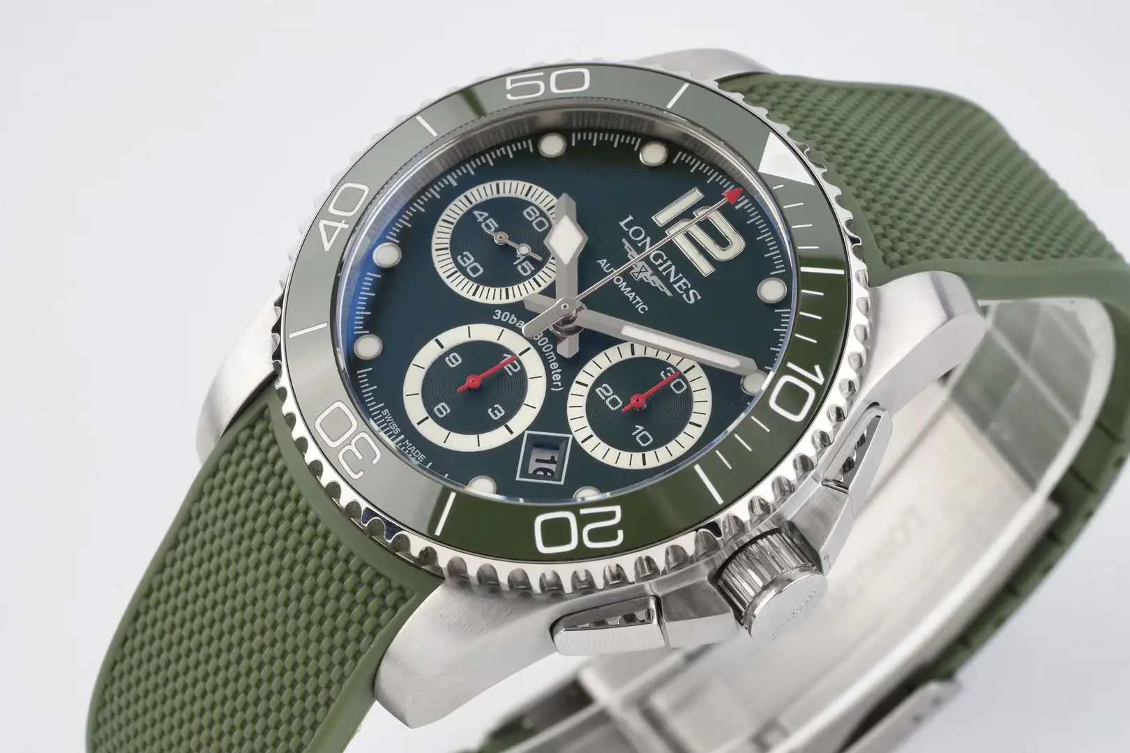 Hydroconquest cadran vert sur bracelet en caoutchouc – Image 3