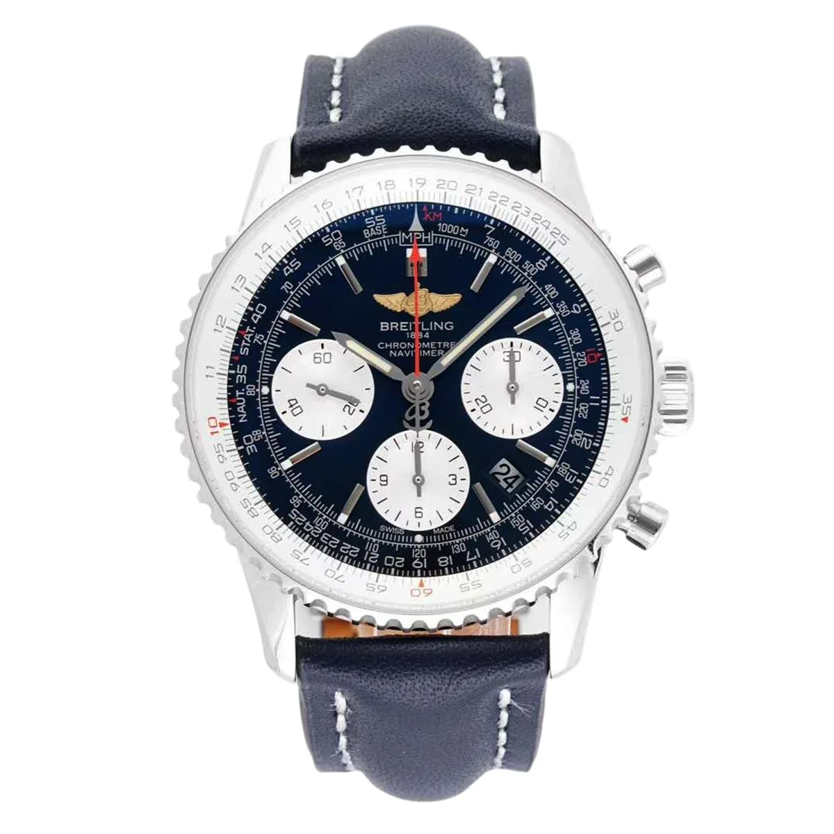 Navitimer 01 Chronograph blaues Zifferblatt in Stahl