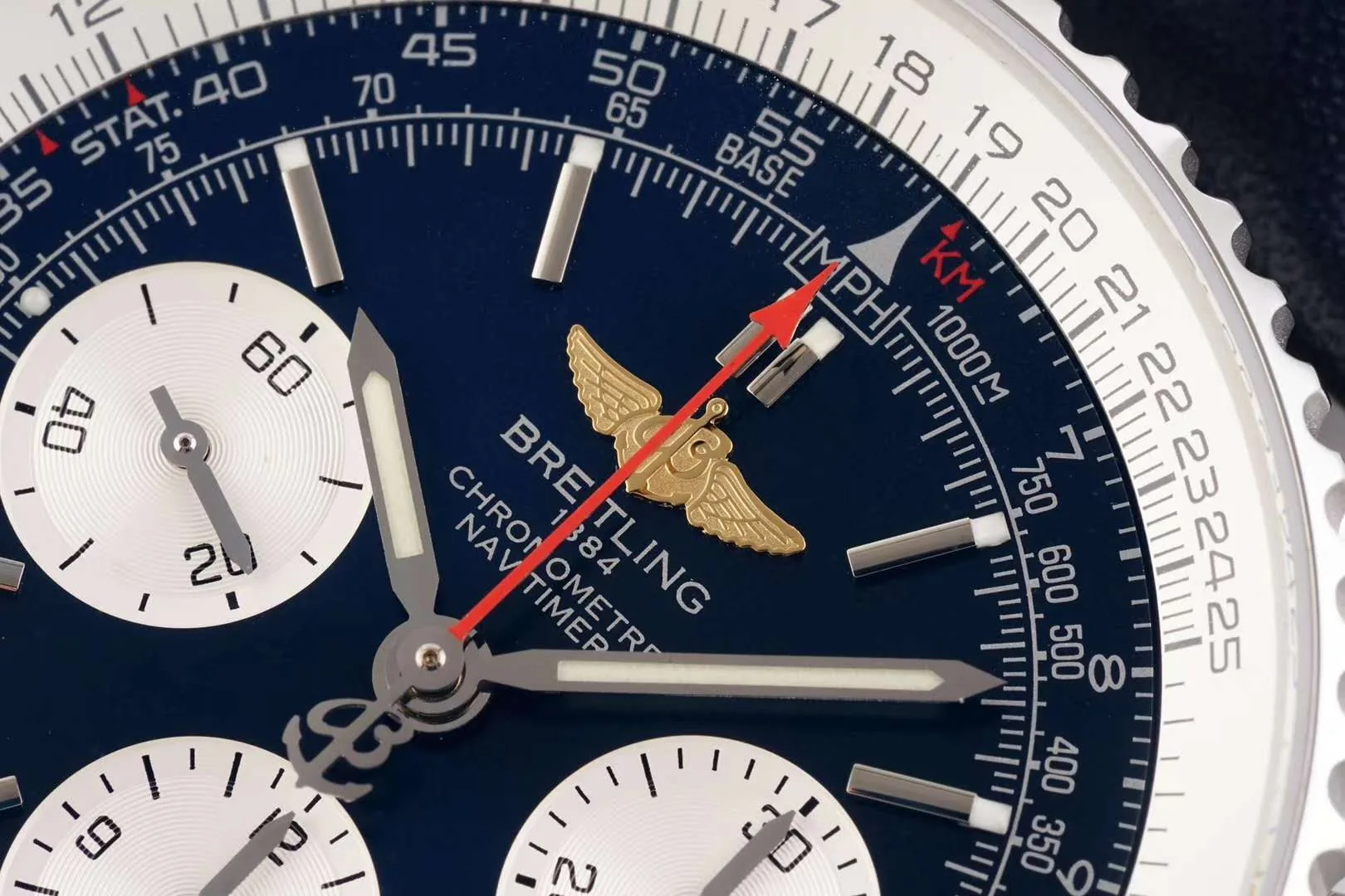 Navitimer 01 Chronograph blaues Zifferblatt in Stahl – Bild 4