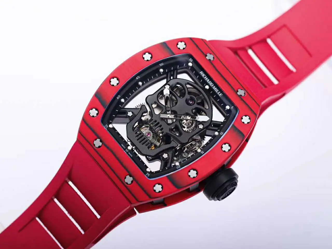 RM 052-01 Tourbillon Black Skull en carbono NTPT rojo - Imagen 3