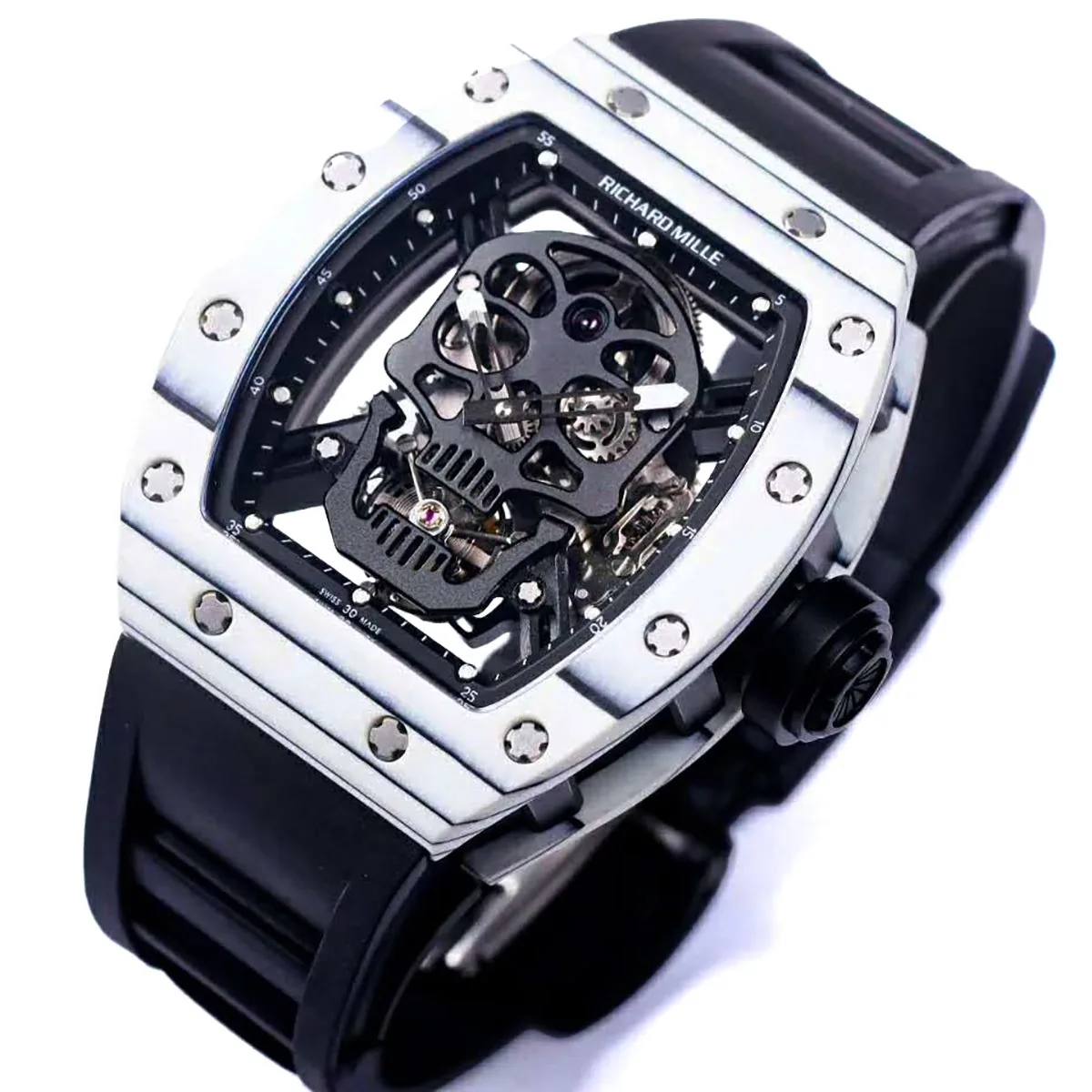 RM 052-01 Tourbillon Black Skull in weißem NTPT-Carbon – Bild 2