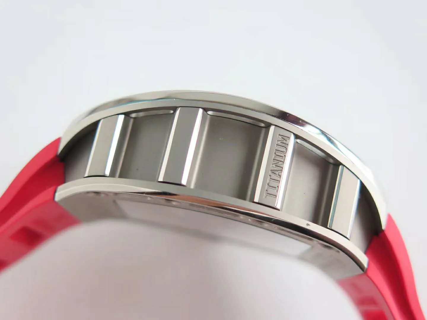 RM 052-01 Tourbillon Skull in Titanium on Red Rubber Strap - Image 5