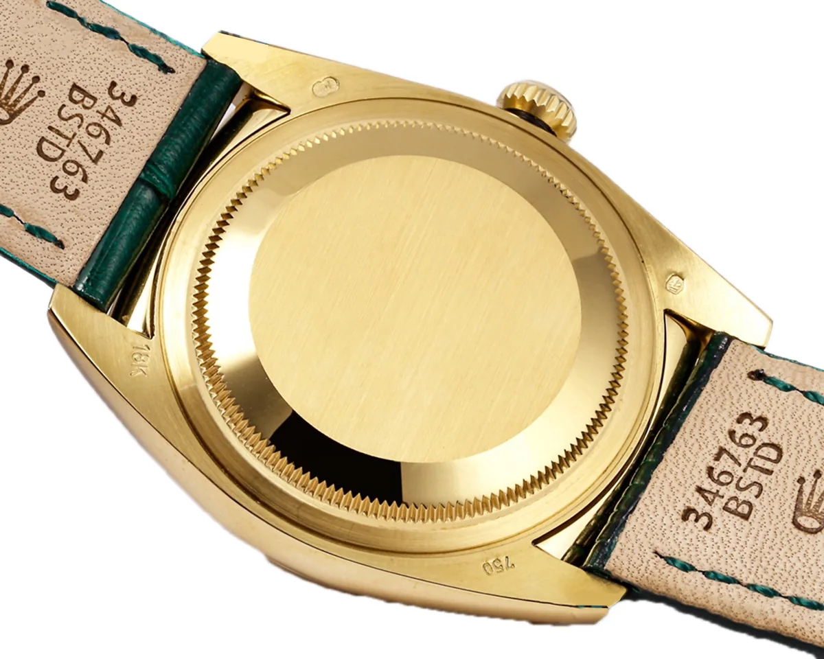 Day-Date 40 esfera verde en oro amarillo con correa de piel - Imagen 7