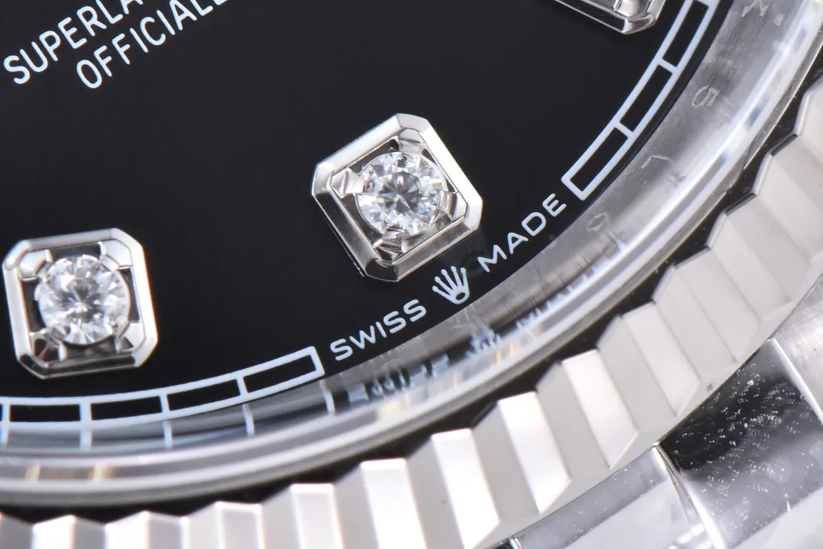 Datejust 36 126234 quadrante nero brillante con indici con diamanti in acciaio su bracciale Jubilee - immagine 6