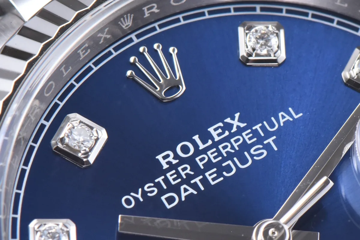 Datejust 36 126234 cadran bleu vif index diamants en acier sur bracelet Jubilee – Image 3