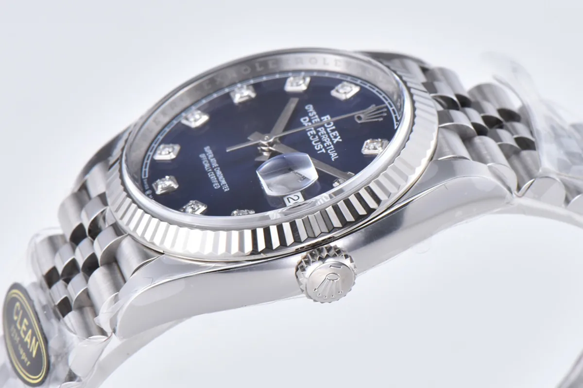 Datejust 36 126234 cadran bleu vif index diamants en acier sur bracelet Jubilee – Image 7