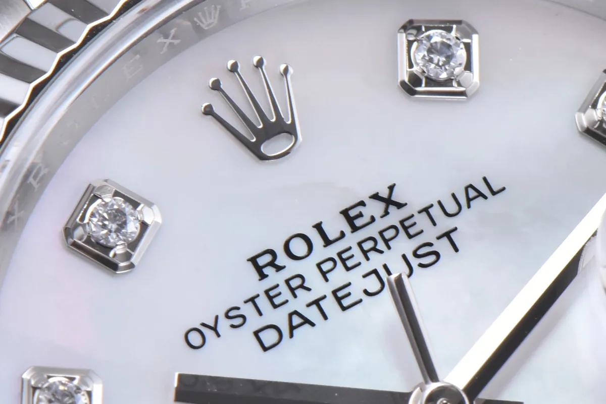 Datejust 36 126234 weißes MOP-Zifferblatt mit Diamantindizes in Stahl am Jubilé-Armband – Bild 4