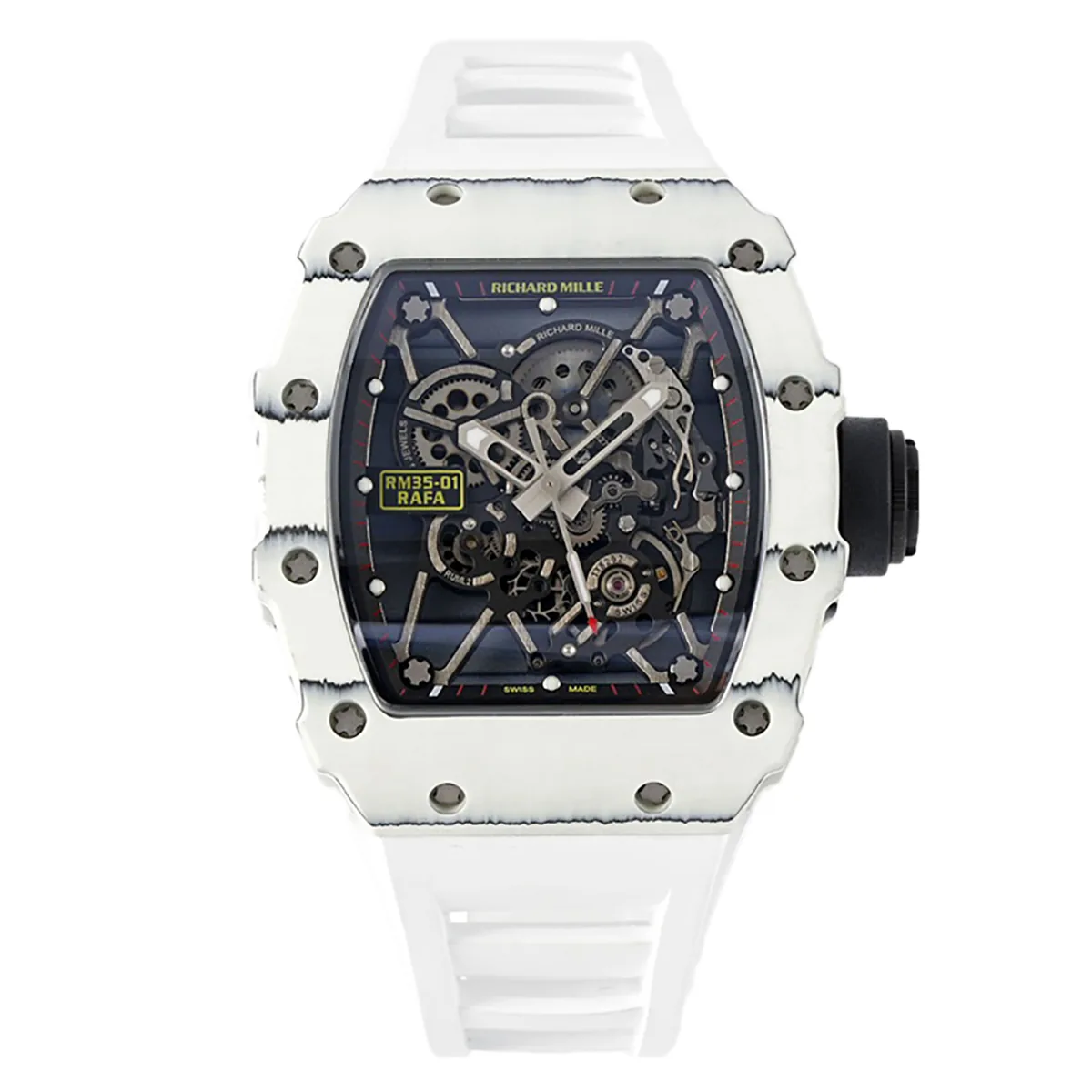 RM 035-01 Rafael Nadal NTPT blanco con correa de caucho blanca (Sonic)