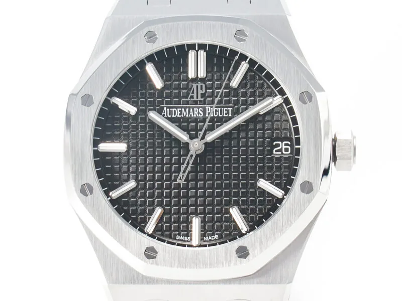 Royal Oak 41mm 15500 SS ZF 1:1 Best Edition esfera negra texturizada con brazalete SS SA4302 Super Clone V3 - Imagen 2