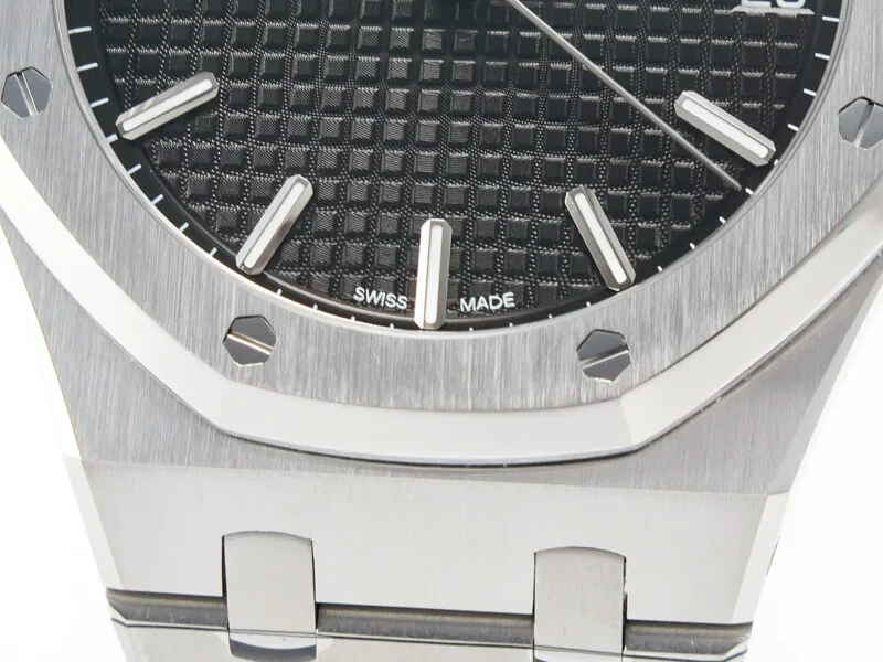 Royal Oak 41mm 15500 SS ZF 1:1 Best Edition esfera negra texturizada con brazalete SS SA4302 Super Clone V3 - Imagen 8