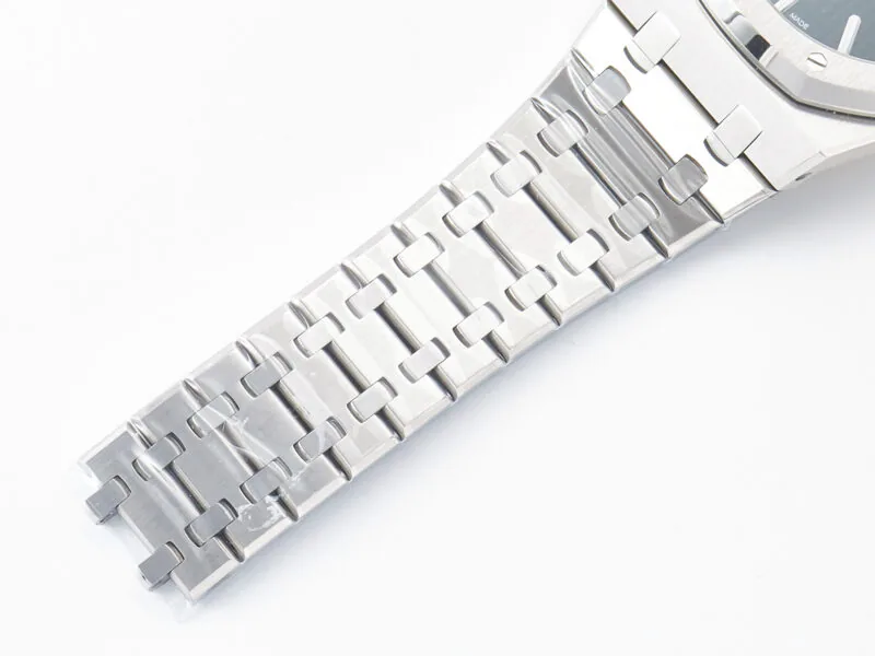 Royal Oak 41mm 15500 SS ZF 1:1 Best Edition esfera negra texturizada con brazalete SS SA4302 Super Clone V3 - Imagen 22
