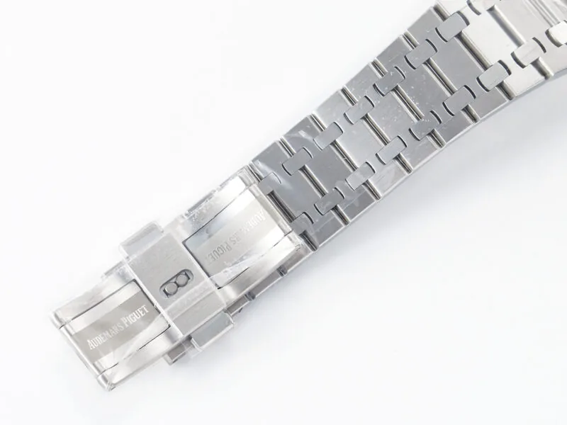 Royal Oak 41mm 15500 SS ZF 1:1 Best Edition esfera negra texturizada con brazalete SS SA4302 Super Clone V3 - Imagen 11
