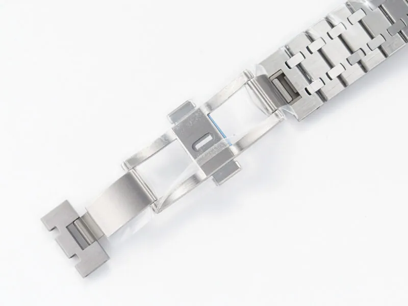 Royal Oak 41mm 15500 SS ZF 1:1 Best Edition esfera negra texturizada con brazalete SS SA4302 Super Clone V3 - Imagen 21