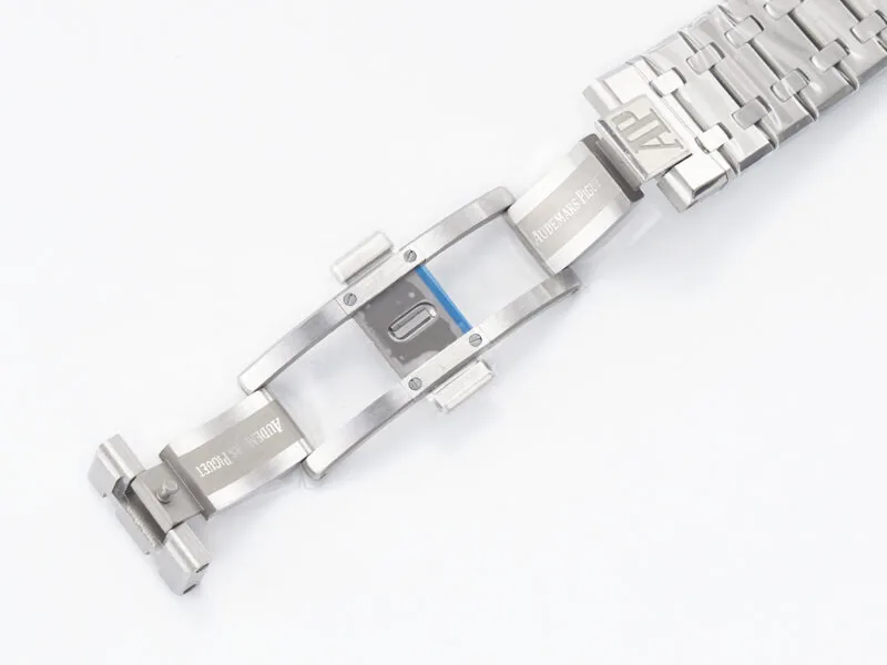Royal Oak 41mm 15500 SS ZF 1:1 Best Edition esfera negra texturizada con brazalete SS SA4302 Super Clone V3 - Imagen 20