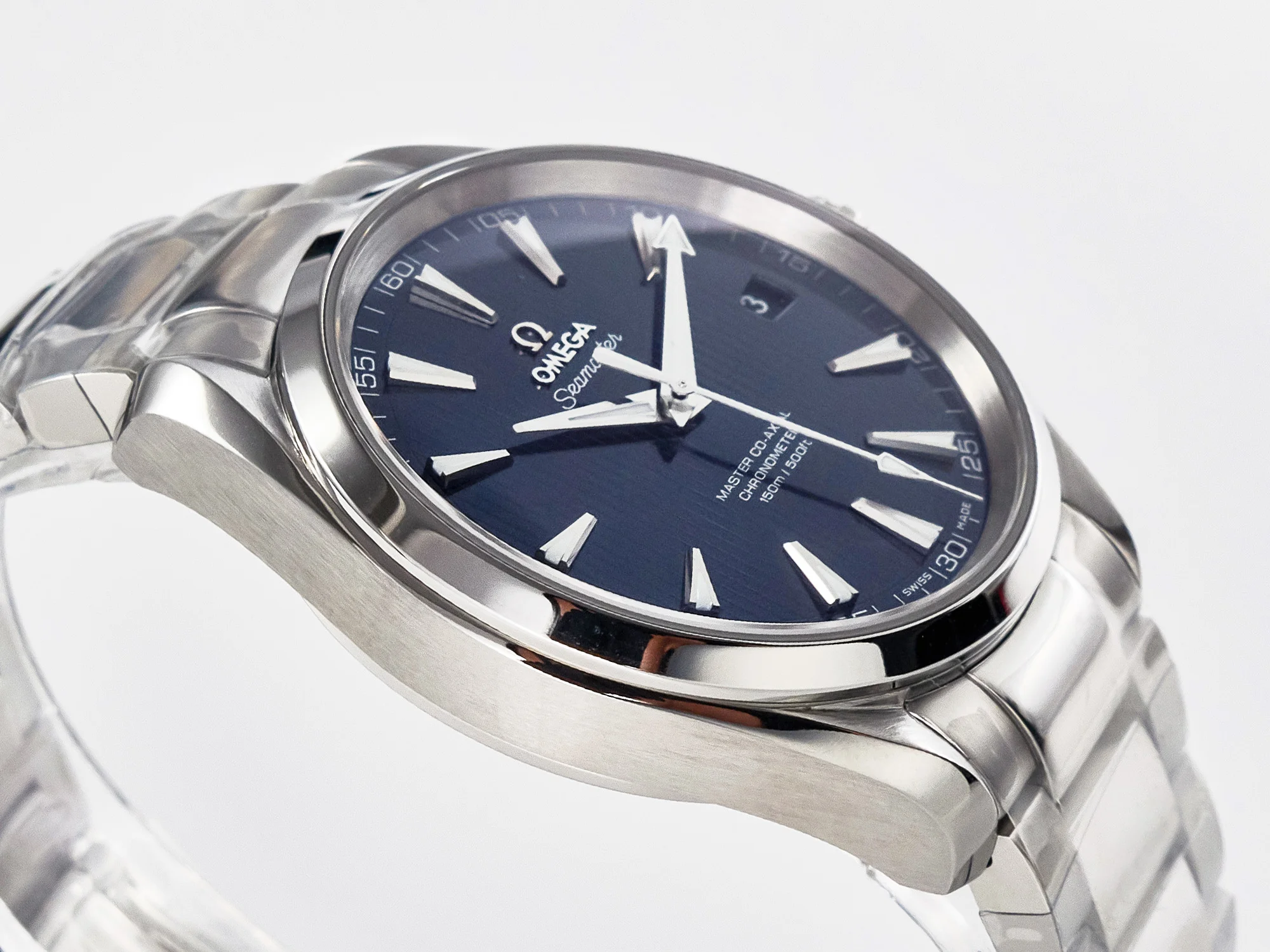 Aqua Terra 150M SS VSF 1:1 Best Edition Blue Textured Dial on SS Bracelet A8500 Super Clone
