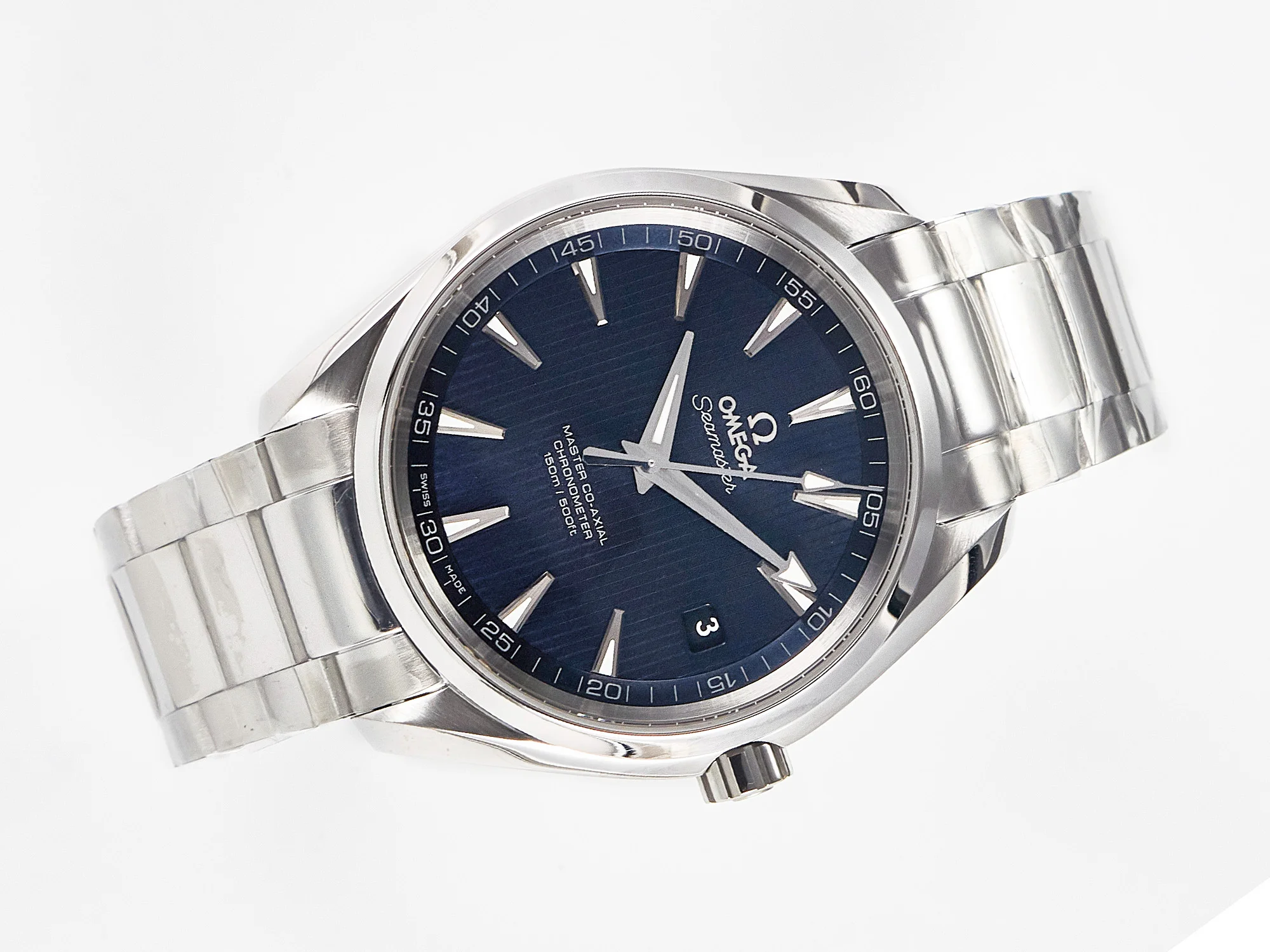 Aqua Terra 150M SS VSF 1:1 Best Edition Blue Textured Dial on SS Bracelet A8500 Super Clone