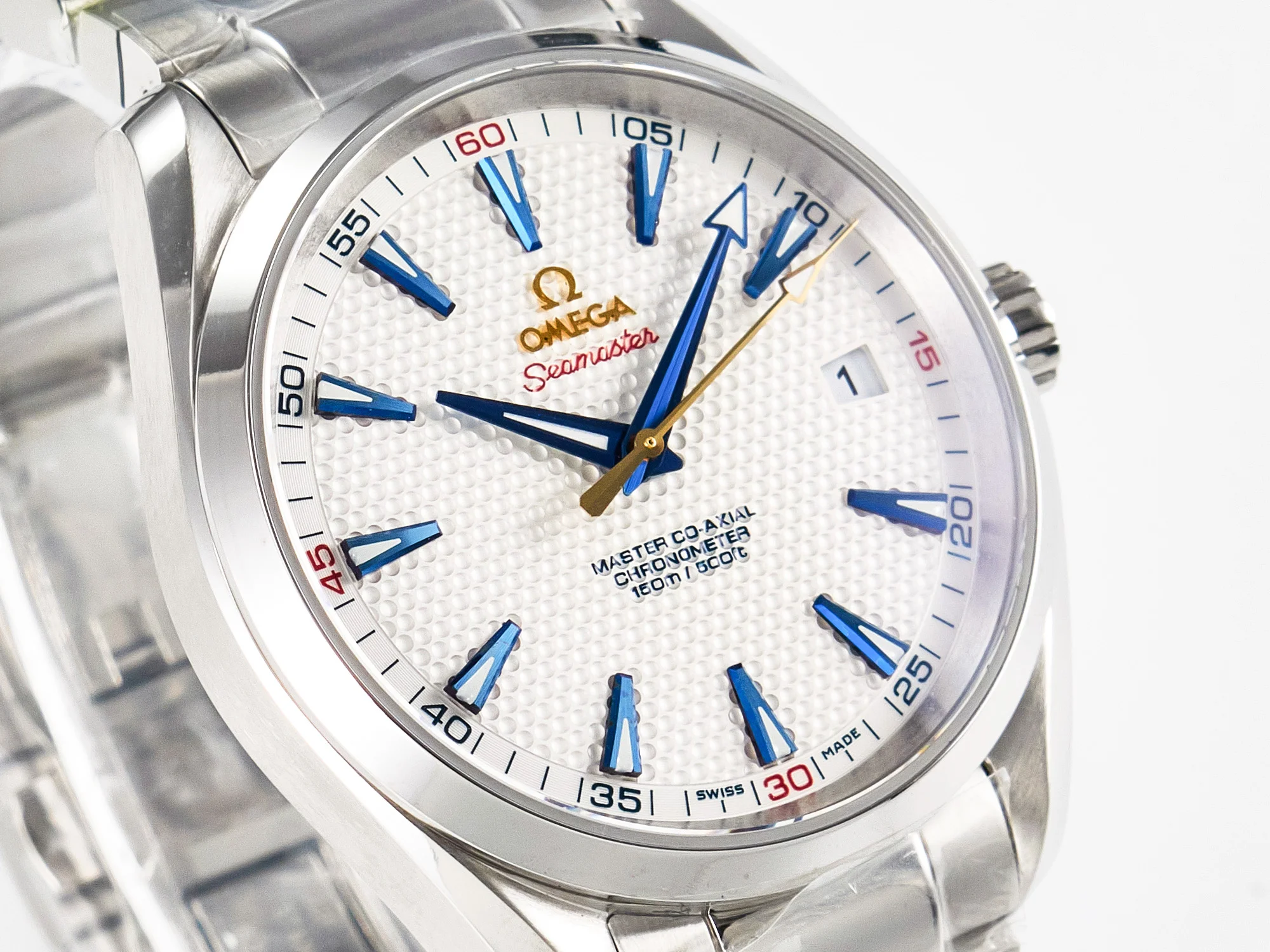 Aqua Terra 150M SS VSF 1:1 Best Edition Silver Polka Dots Dial on SS Bracelet A8500 Super Clone
