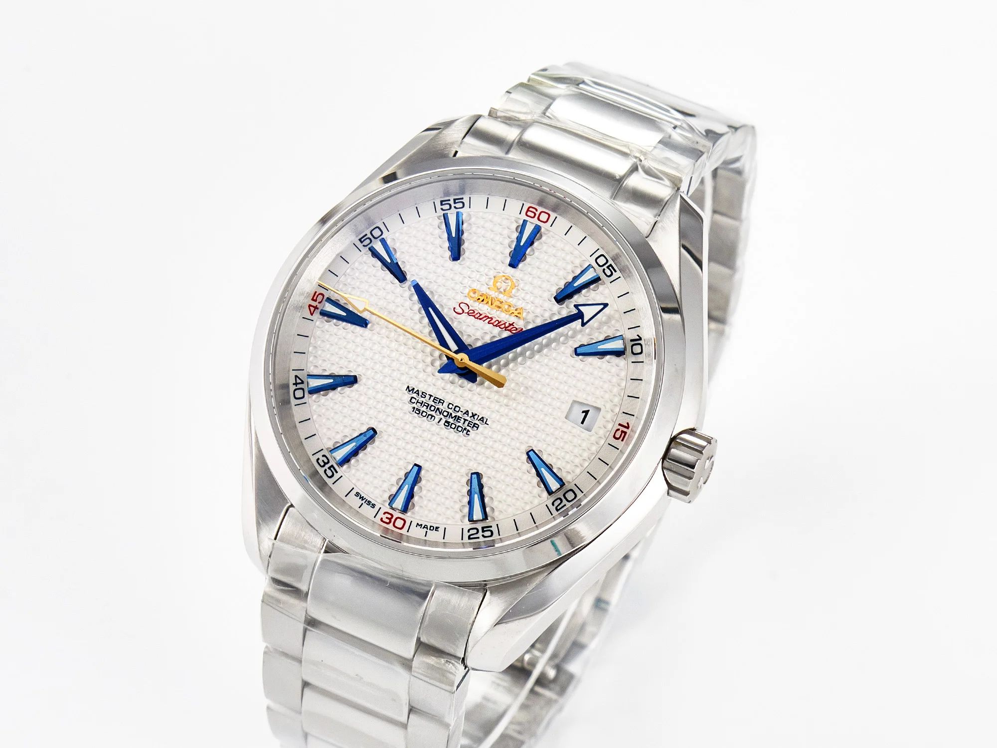 Aqua Terra 150M SS VSF 1:1 Best Edition Silver Polka Dots Dial on SS Bracelet A8500 Super Clone