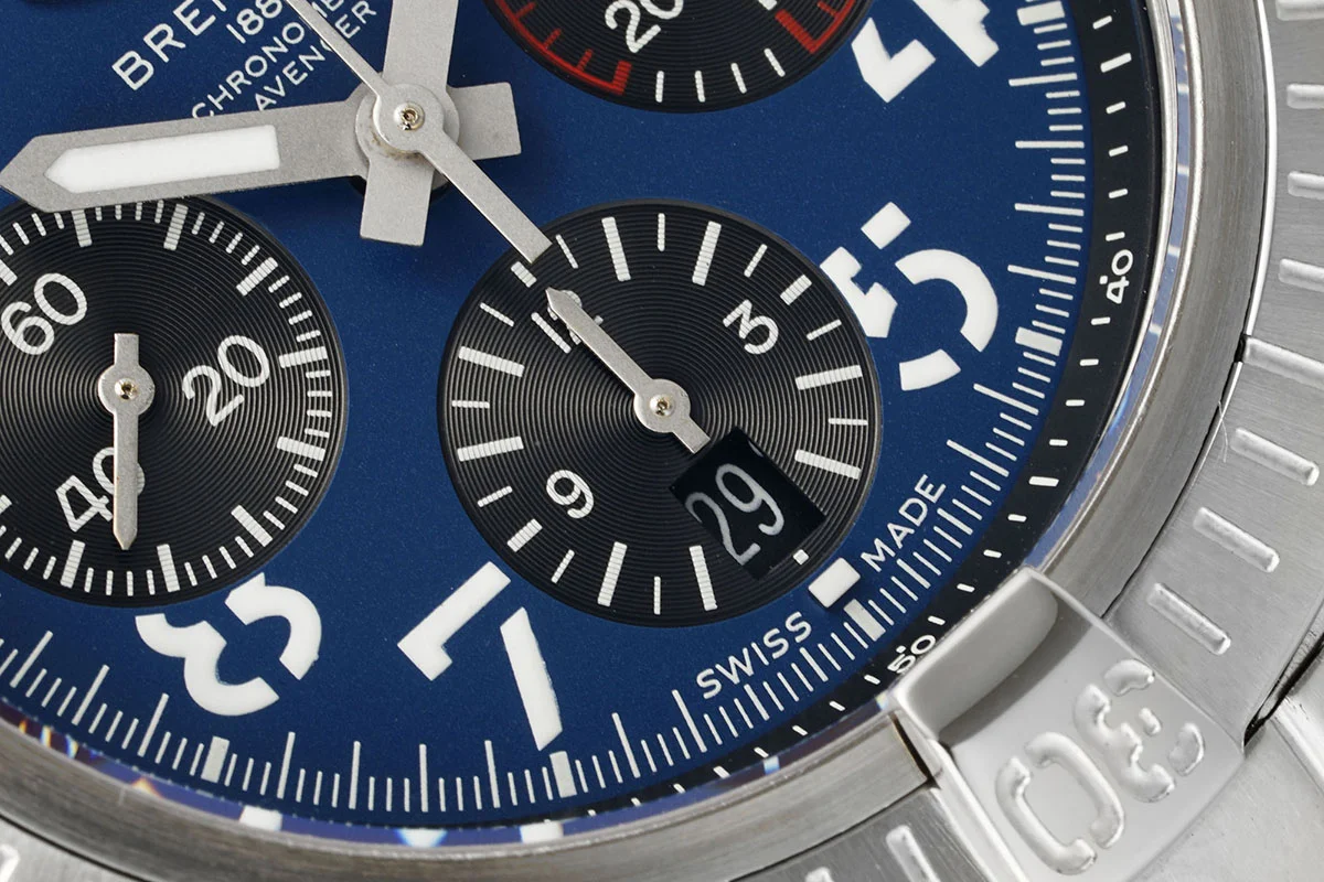 Avenger B01 Chronograph 45 Blue Dial in Steel on Bracelet