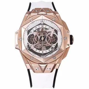 Big Bang Sang Bleu II White Dial in Rose Gold