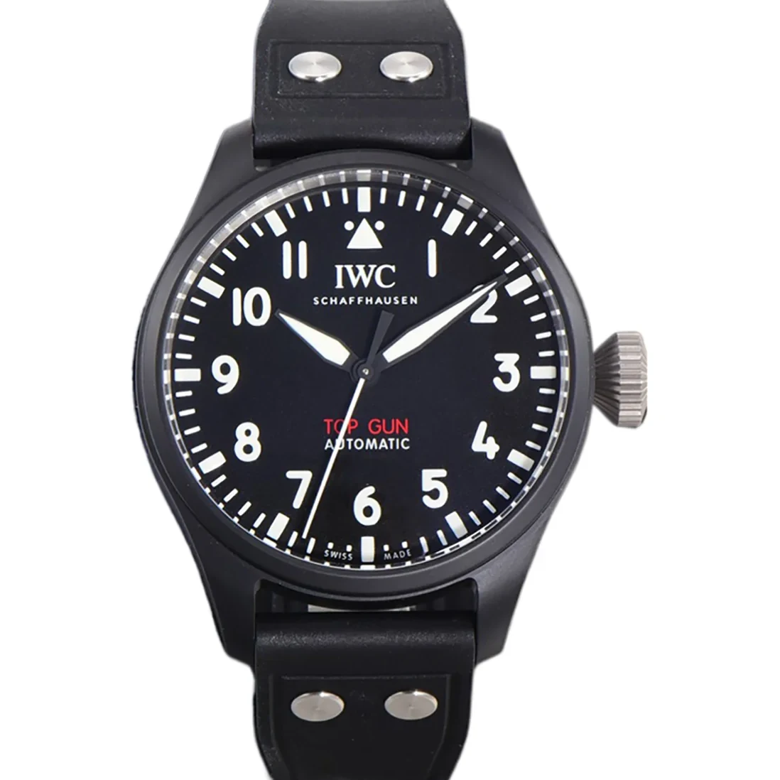 Big Pilot’s Watch Automatic Top Gun IW326906 on Black Leather Strap