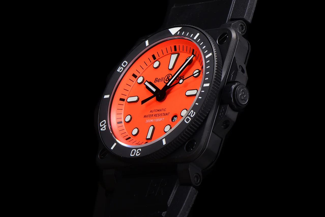 BR 03-92 Orange Dial in PVD