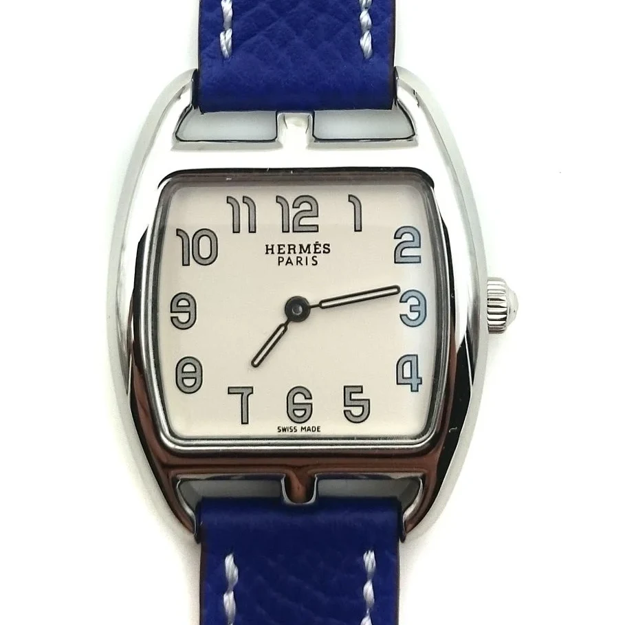 Cape Cod Tonneau Steel on Blue Epsom Leather Strap