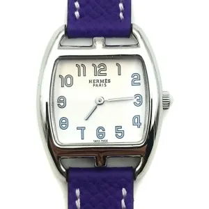 Cape Cod Tonneau Steel on Purple Epsom Leather Strap