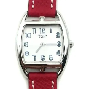 Cape Cod Tonneau Steel on Red Epsom Leather Strap