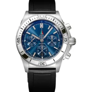 Chronomat B01 42 Frece Tricolori Blue Dial on Rubber Strap