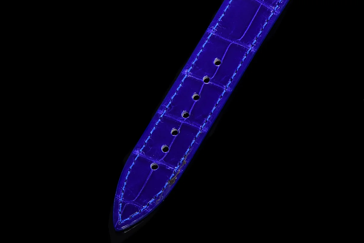 Cintree Curve MOP Dial in Rose Gold on Blue Leather Strap