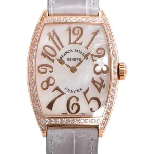 Cintree Curve MOP Dial in Rose Gold on Grey Leather Strap