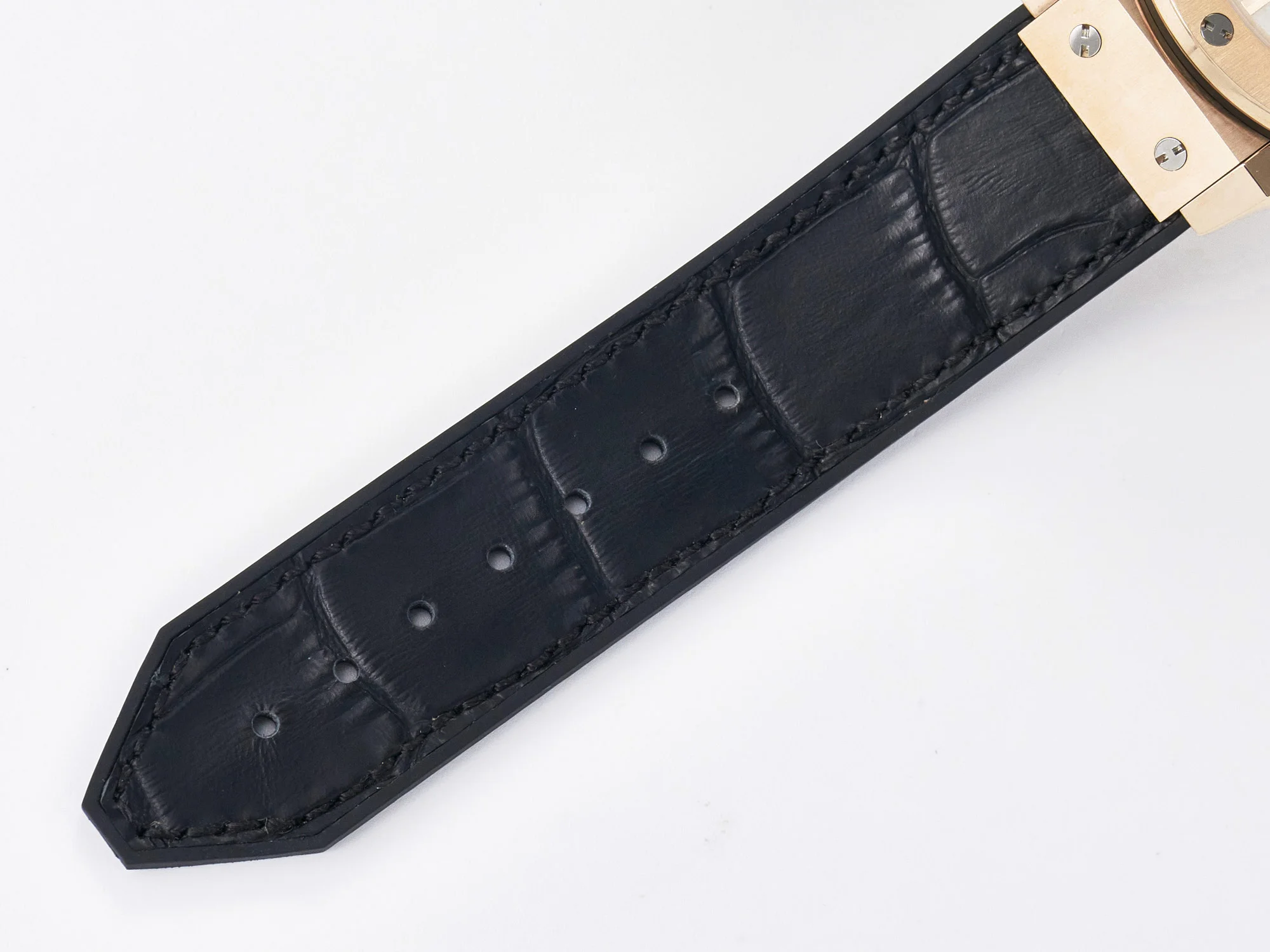 Classic Fusion 38mm RG JJF 1:1 Best Edition White Dial on Black Gummy Leather Strap