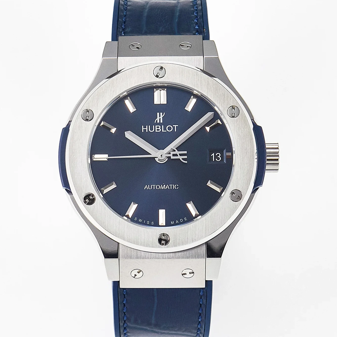 Classic Fusion 38mm SS JJF 1:1 Best Edition Blue Dial on Blue Gummy Leather Strap